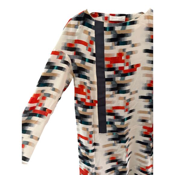 Cacharel Silk Abstract Print Midi Dress Multicolor Size 8 - Picture 6 of 10